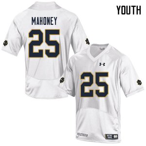 Notre Dame Fighting Irish Youth John Mahoney #25 White Under Armour Authentic Stitched College NCAA Football Jersey ZCX0899JD